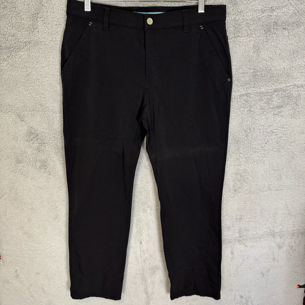 Alberto Pants Mens 34x29 Black Modern Fit Performance‎ Stretch Golf Casual